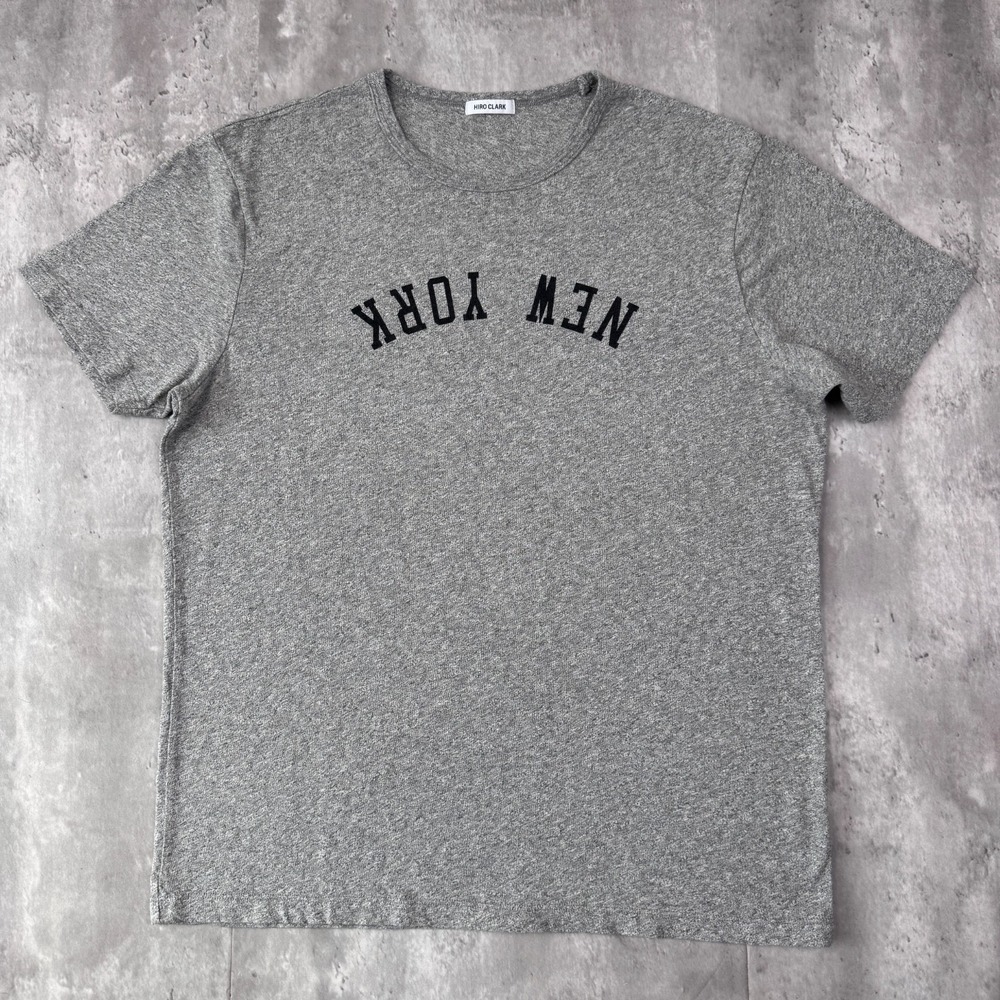 Hiro Clark New York T-Shirt Mens Large Gray Upside Down Graphic Cotton Canada